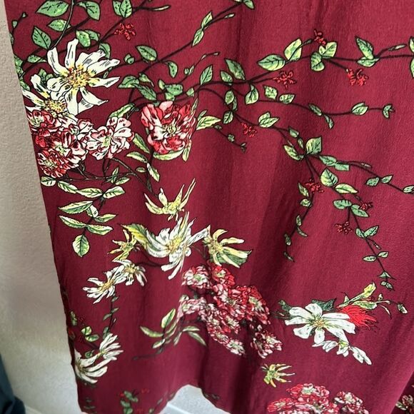 DUSDIMOn NWT dress size 2xl burgundy flowers print - Picture 3 of 5